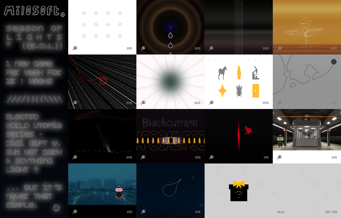 Series of gift boxes, each linked to one of 15 games, releasing one per week for 15 weeks